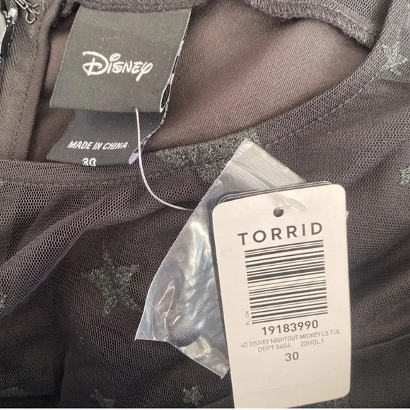 NWT Torrid 30 Mickey Stars Tulle Illusion Skater Dress - Picture 2 of 11